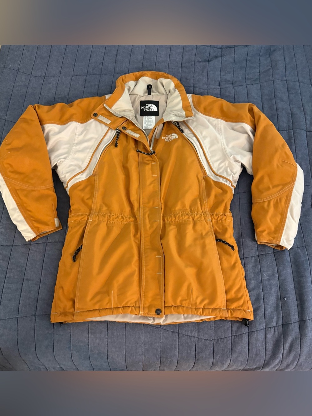 The North Face Vintage Y2K Women's Colorblock Orange and Cream Ski/Snow Jacket M